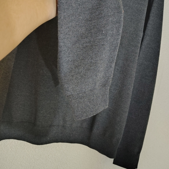 Nordstrom Men’s Shop Extra Fine Merino Wool V-Neck Sweater Gray | Size XL - Picture 5 of 12